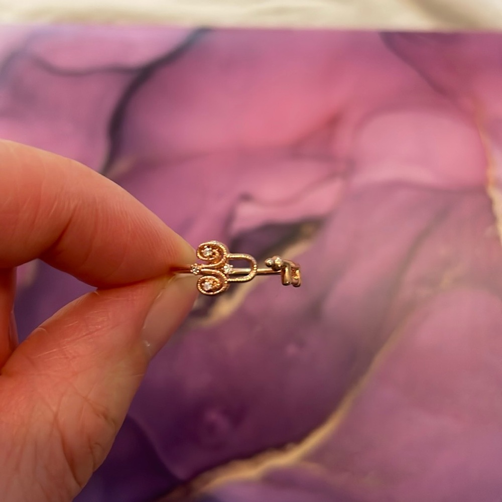 Rose gold crystal key ring